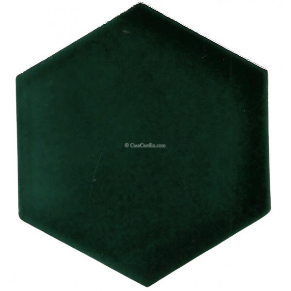 Mexican Ceramic Frost Proof Hexagonal Tile Green Grass